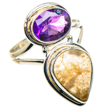 Rainbow Moonstone Rings handcrafted by Ana Silver Co - RING89669 - Photo 2