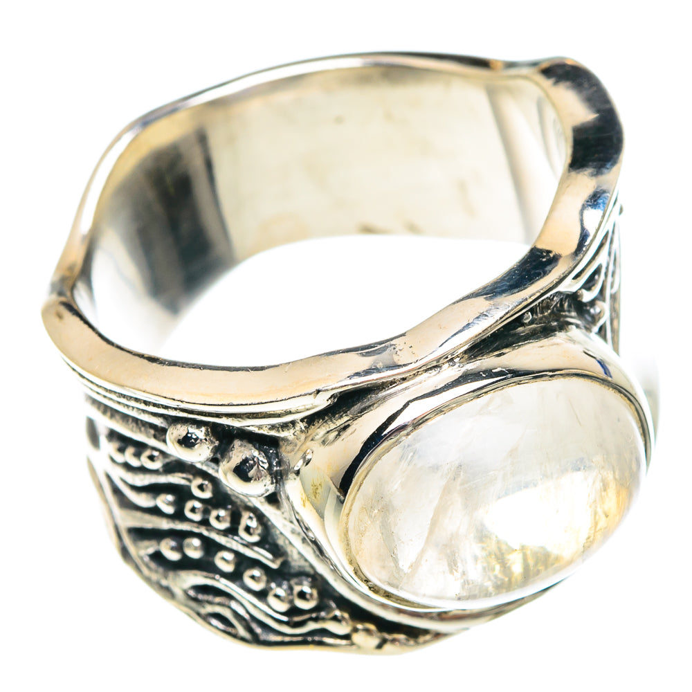 Rainbow Moonstone Rings handcrafted by Ana Silver Co - RING89703