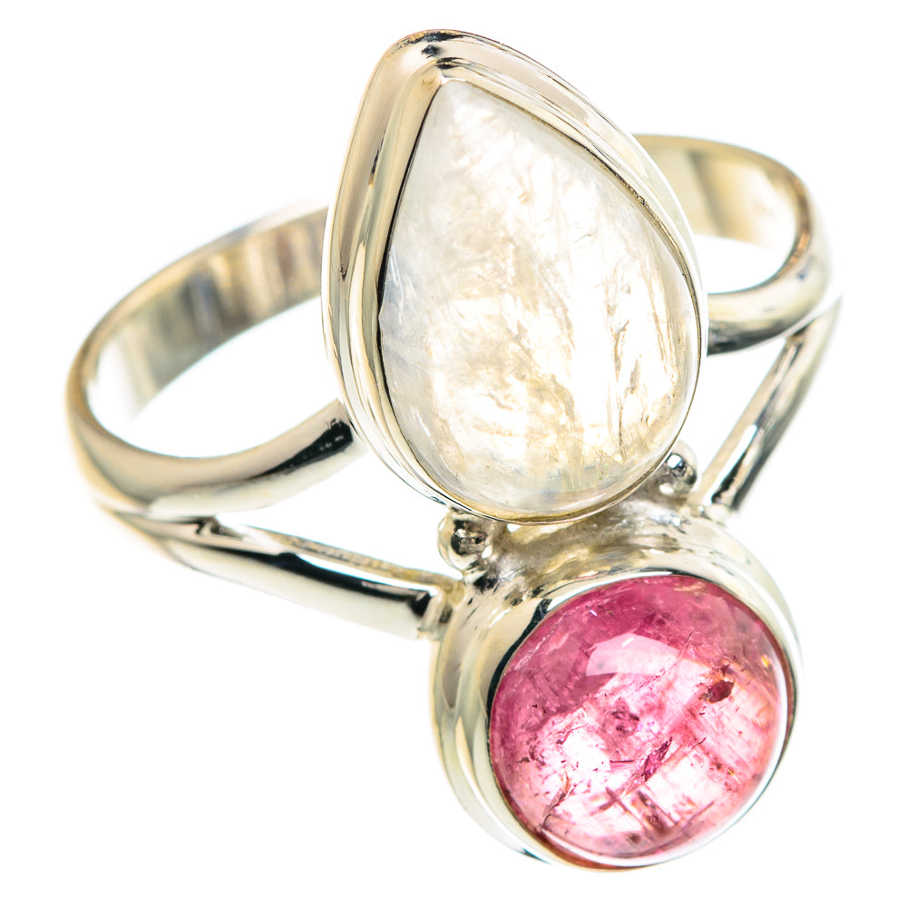 Rainbow Moonstone Rings handcrafted by Ana Silver Co - RING89725