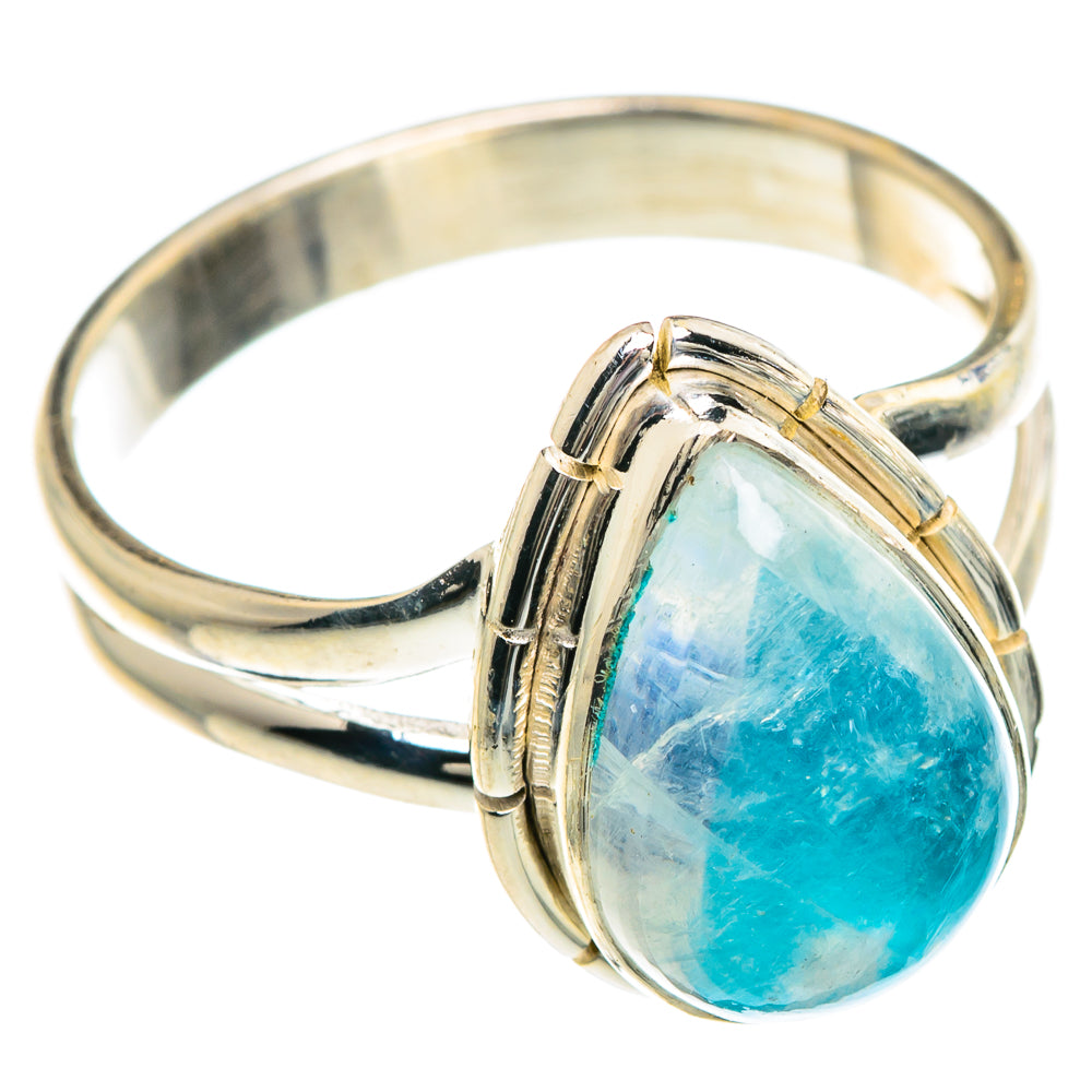 Rainbow Moonstone Rings handcrafted by Ana Silver Co - RING89751
