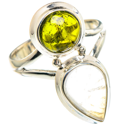 Rainbow Moonstone Rings handcrafted by Ana Silver Co - RING89752
