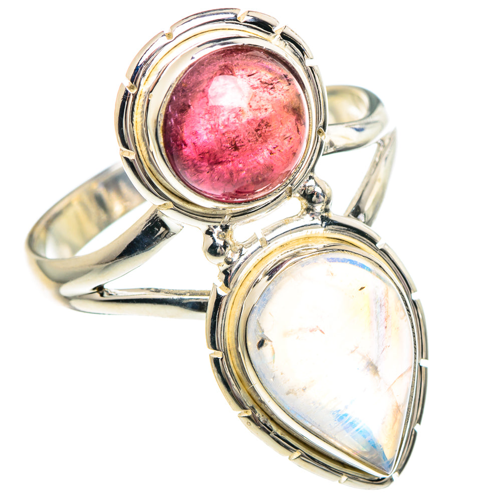Rainbow Moonstone Rings handcrafted by Ana Silver Co - RING89759