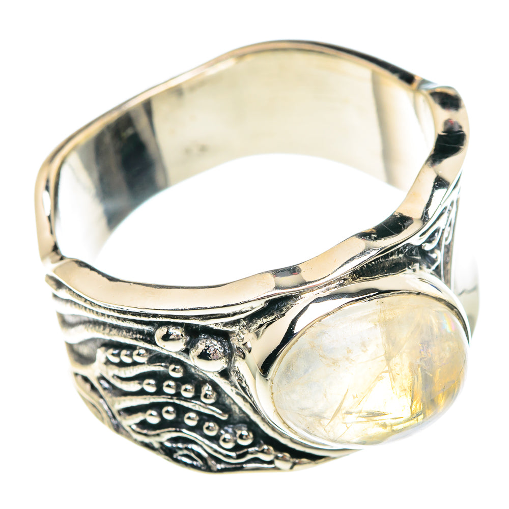 Rainbow Moonstone Rings handcrafted by Ana Silver Co - RING89770
