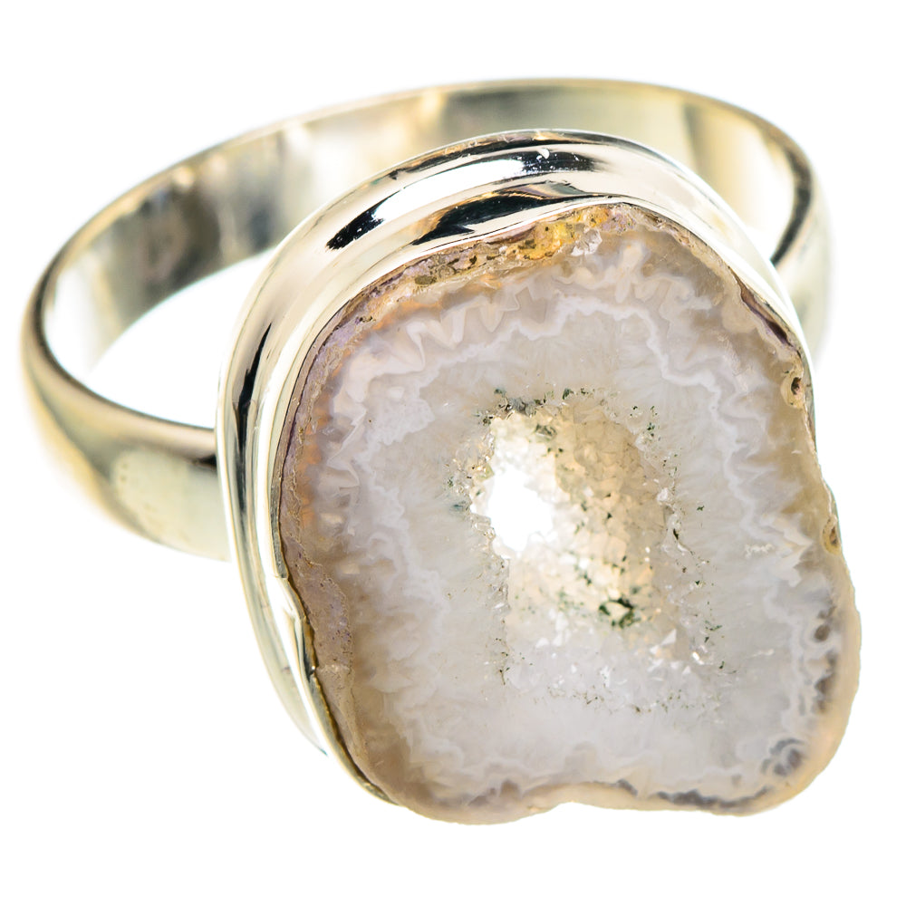 White Geode Slice Rings handcrafted by Ana Silver Co - RING89771 - Photo 2