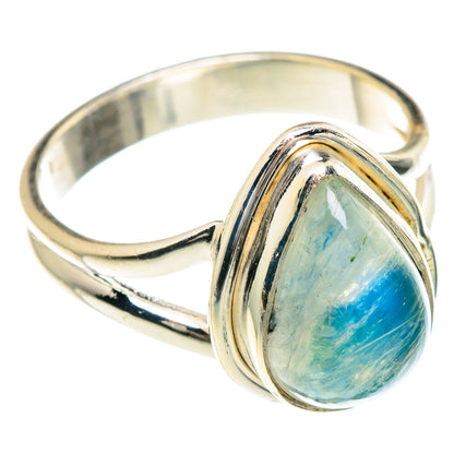 Rainbow Moonstone Rings handcrafted by Ana Silver Co - RING89784