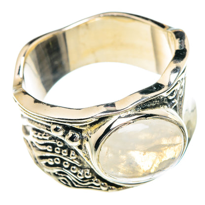 Rainbow Moonstone Rings handcrafted by Ana Silver Co - RING89801