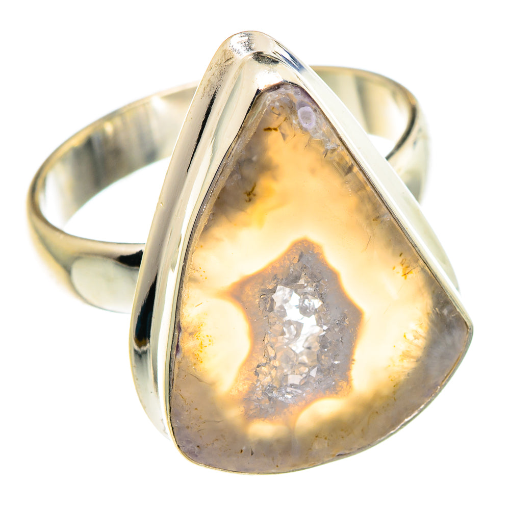 White Geode Slice Rings handcrafted by Ana Silver Co - RING89802