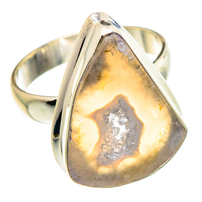 White Geode Slice Rings handcrafted by Ana Silver Co - RING89802