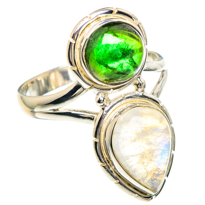 Rainbow Moonstone Rings handcrafted by Ana Silver Co - RING89820