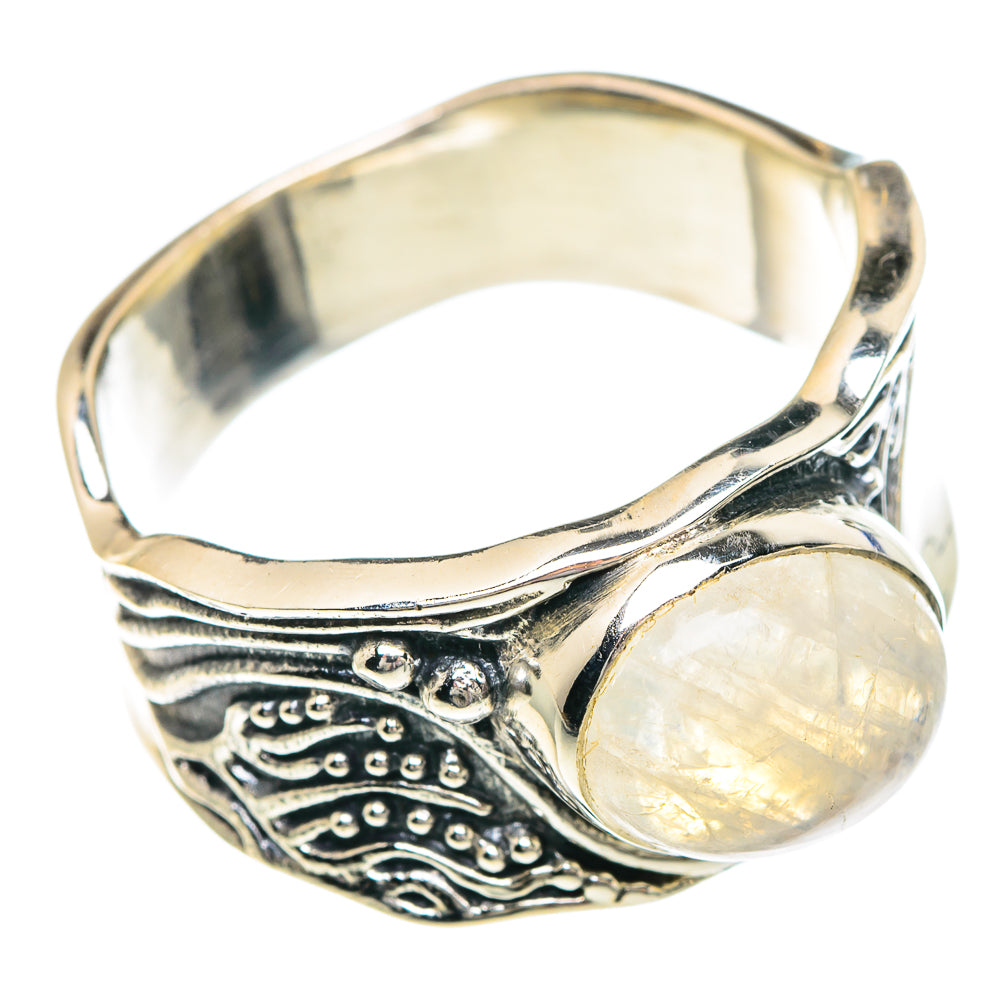 Rainbow Moonstone Rings handcrafted by Ana Silver Co - RING89833