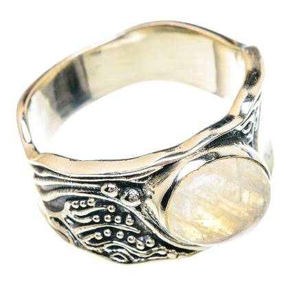 Rainbow Moonstone Rings handcrafted by Ana Silver Co - RING89833