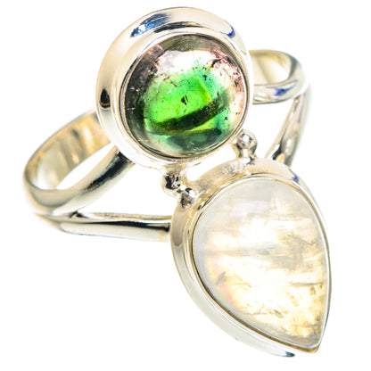 Rainbow Moonstone Rings handcrafted by Ana Silver Co - RING89835