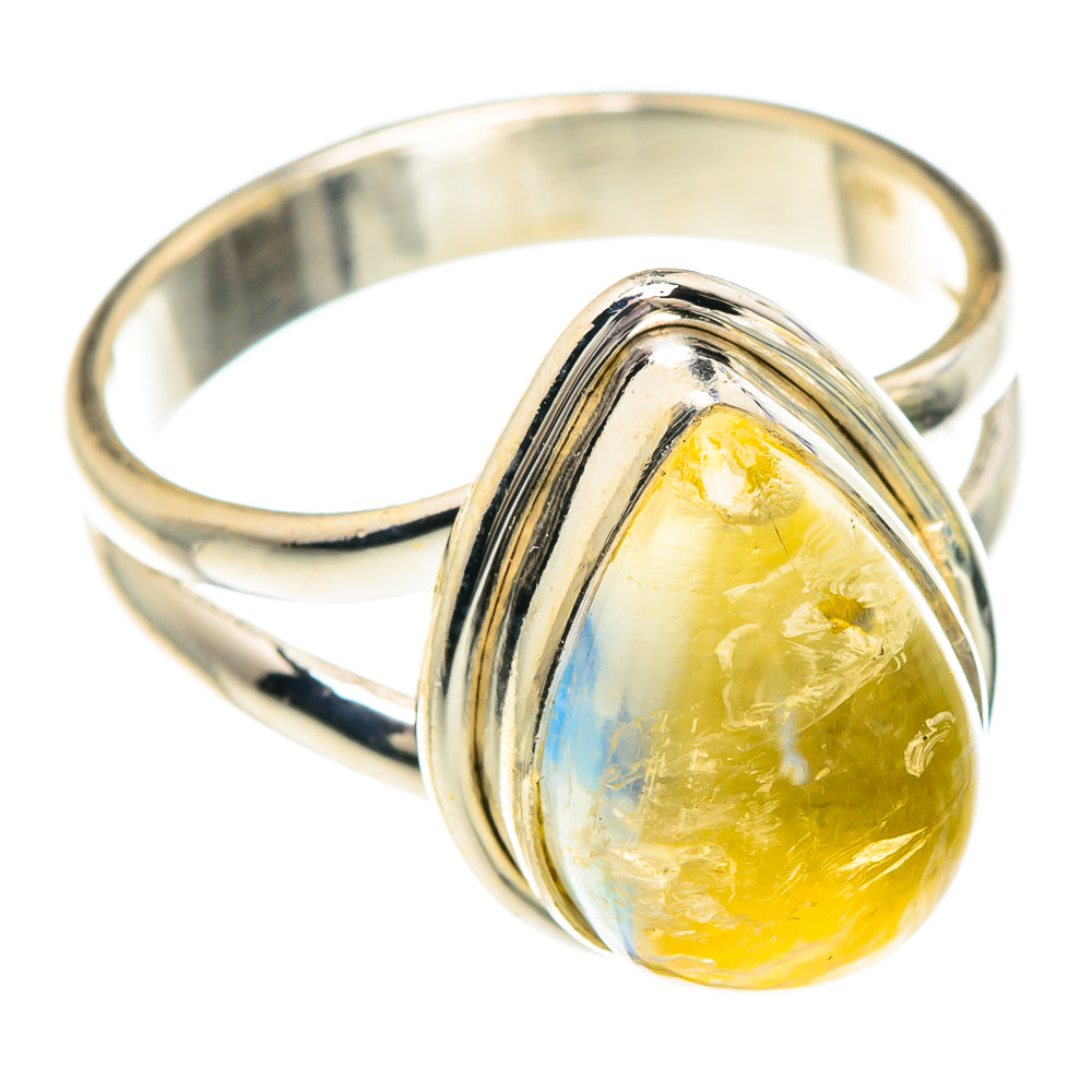 Yellow Moonstone Rings handcrafted by Ana Silver Co - RING89839