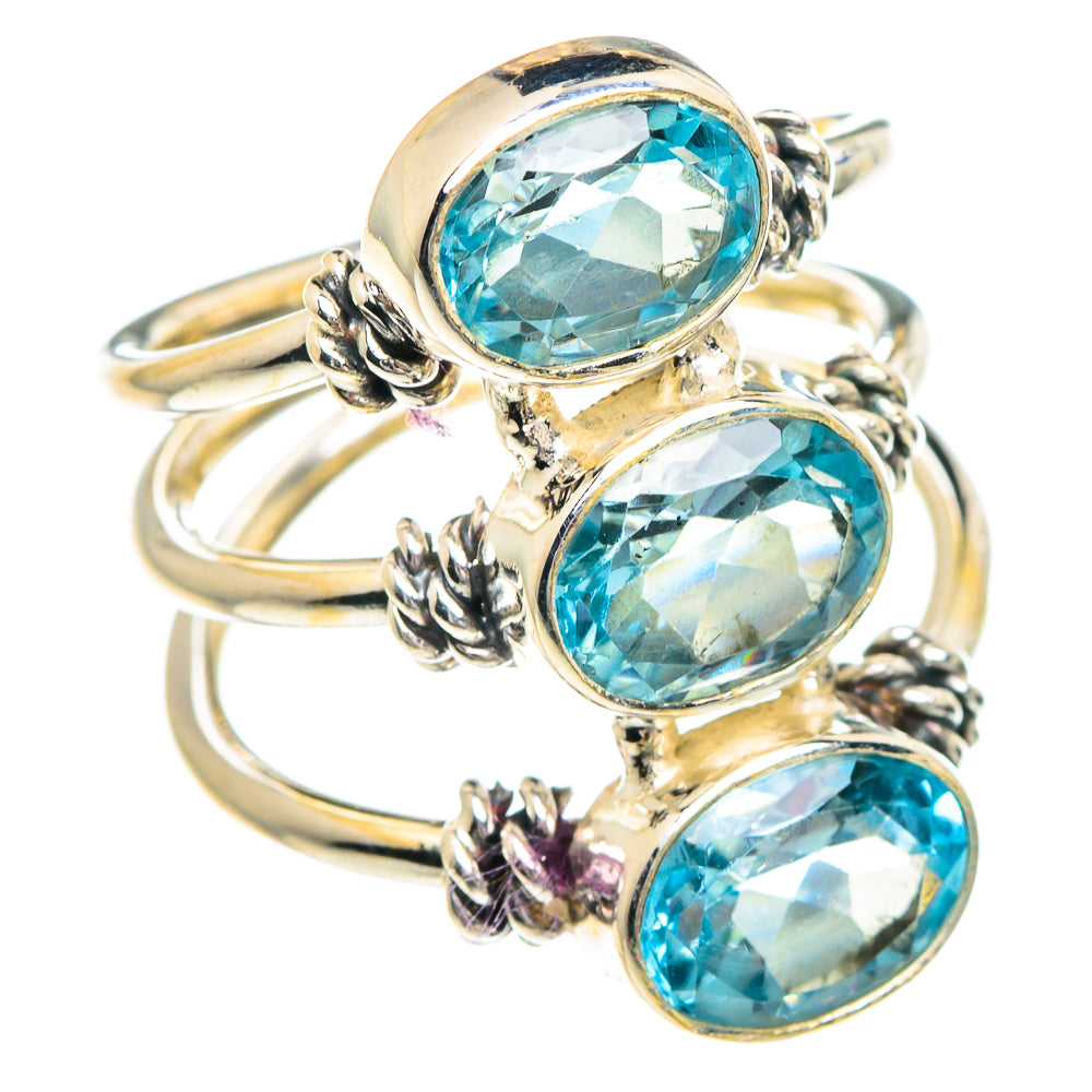 Blue Copper Composite Turquoise Rings handcrafted by Ana Silver Co - RING89841