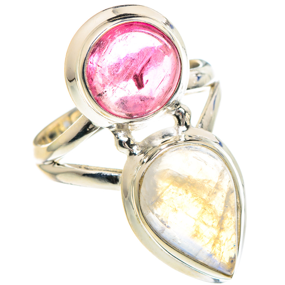 Rainbow Moonstone Rings handcrafted by Ana Silver Co - RING89855