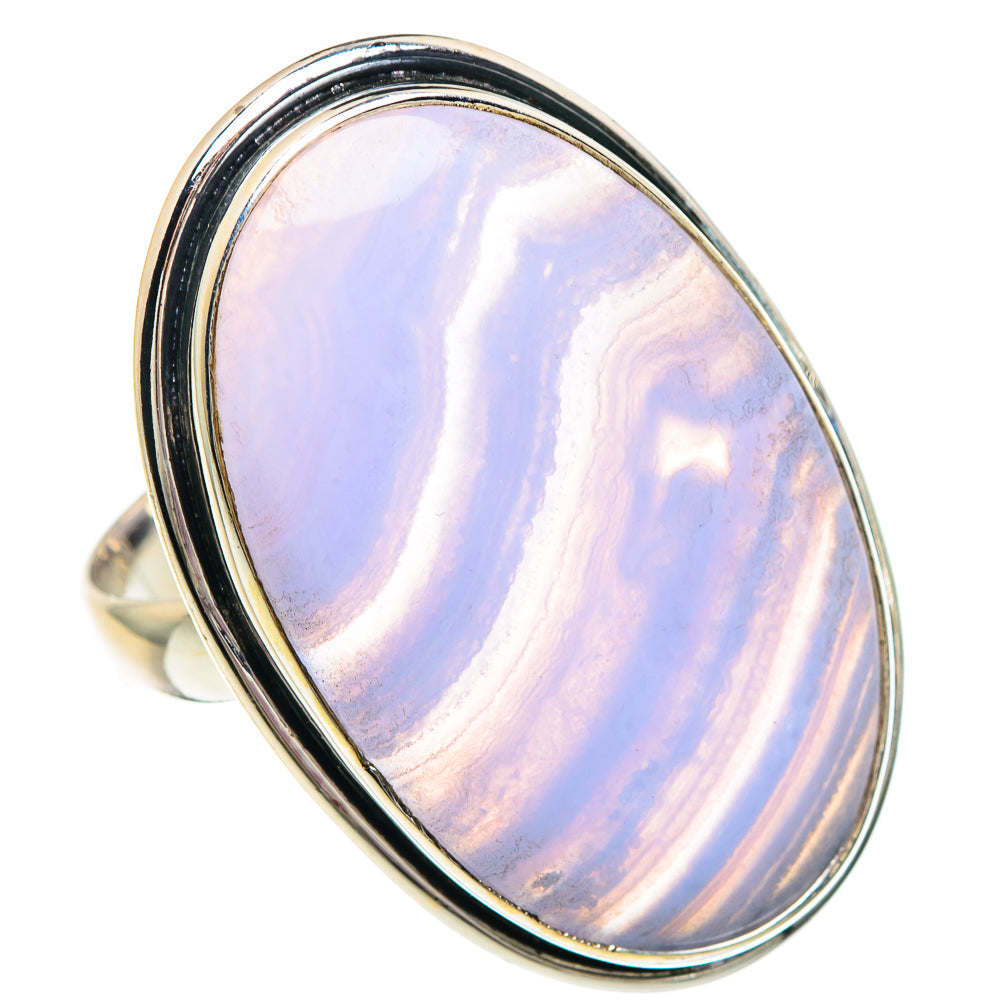 Blue Lace Agate Rings handcrafted by Ana Silver Co - RING89903