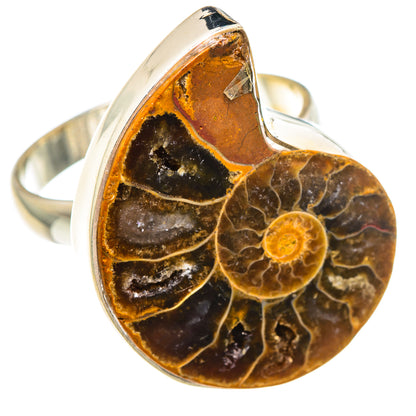 Ammonite Fossil Rings handcrafted by Ana Silver Co - RING89924