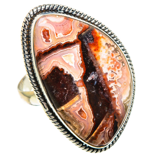 Crazy Lace Agate Rings handcrafted by Ana Silver Co - RING89926