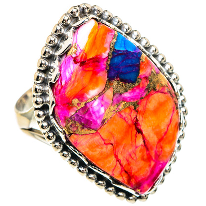 Kingman Pink Dahlia Turquoise Rings handcrafted by Ana Silver Co - RING89933