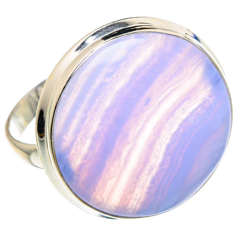 Blue Lace Agate Rings handcrafted by Ana Silver Co - RING89945