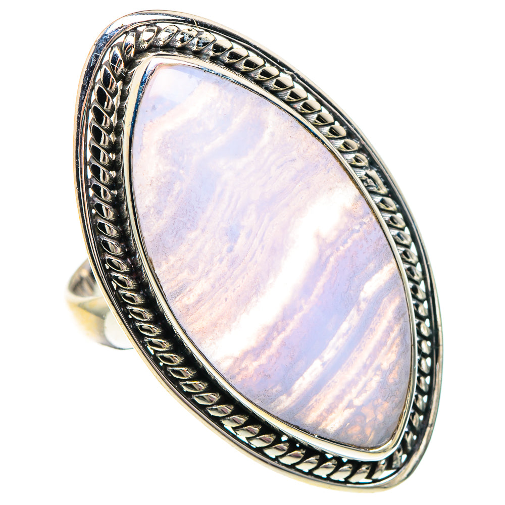 Blue Lace Agate Rings handcrafted by Ana Silver Co - RING89947