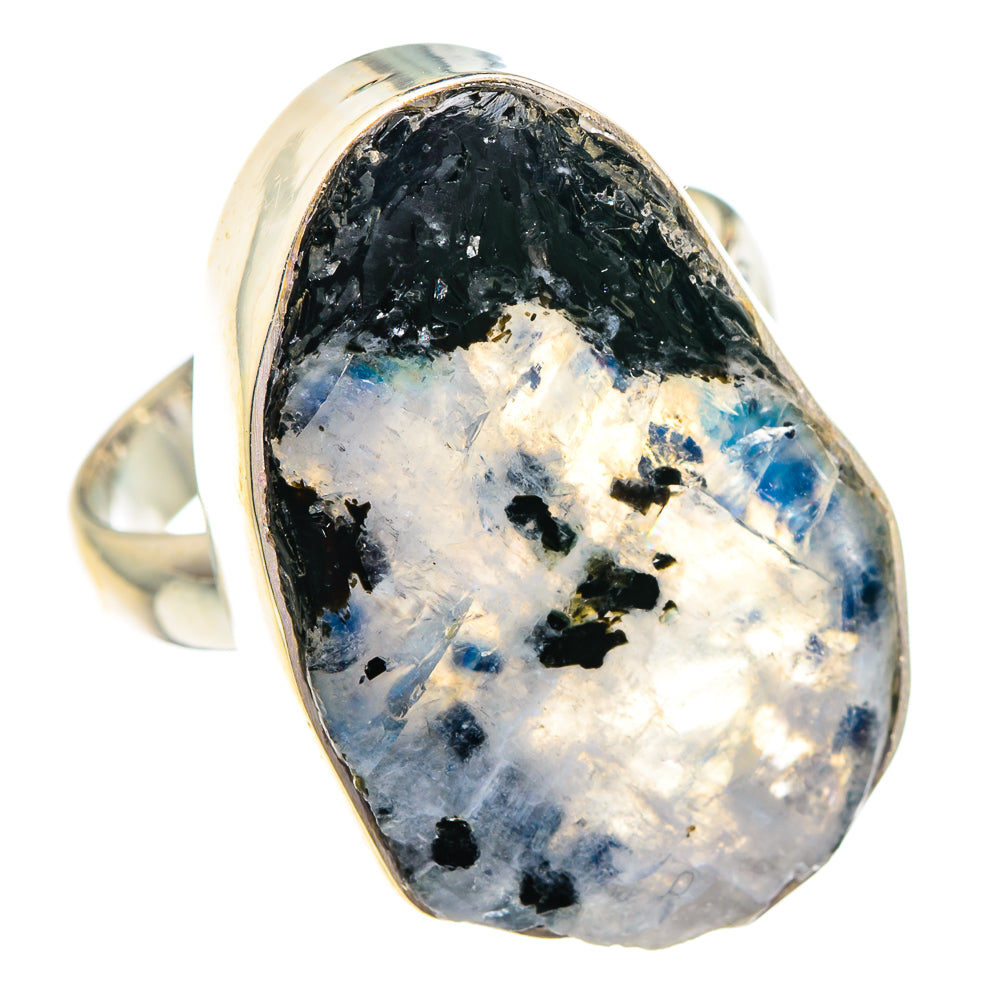 Rainbow Moonstone Rings handcrafted by Ana Silver Co - RING89948