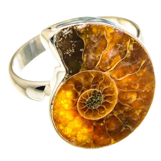 Ammonite Fossil Rings handcrafted by Ana Silver Co - RING89963