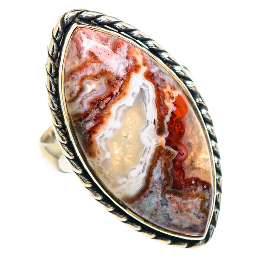 Crazy Lace Agate Rings handcrafted by Ana Silver Co - RING89966