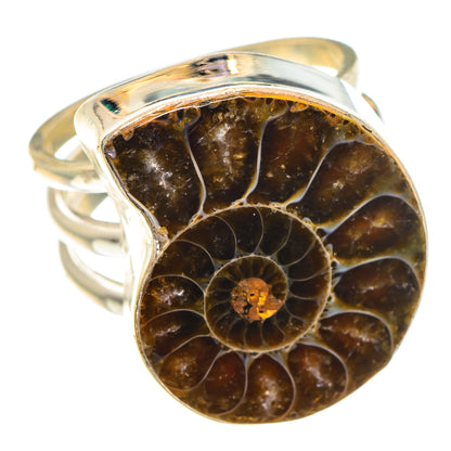 Ammonite Fossil Rings handcrafted by Ana Silver Co - RING89967