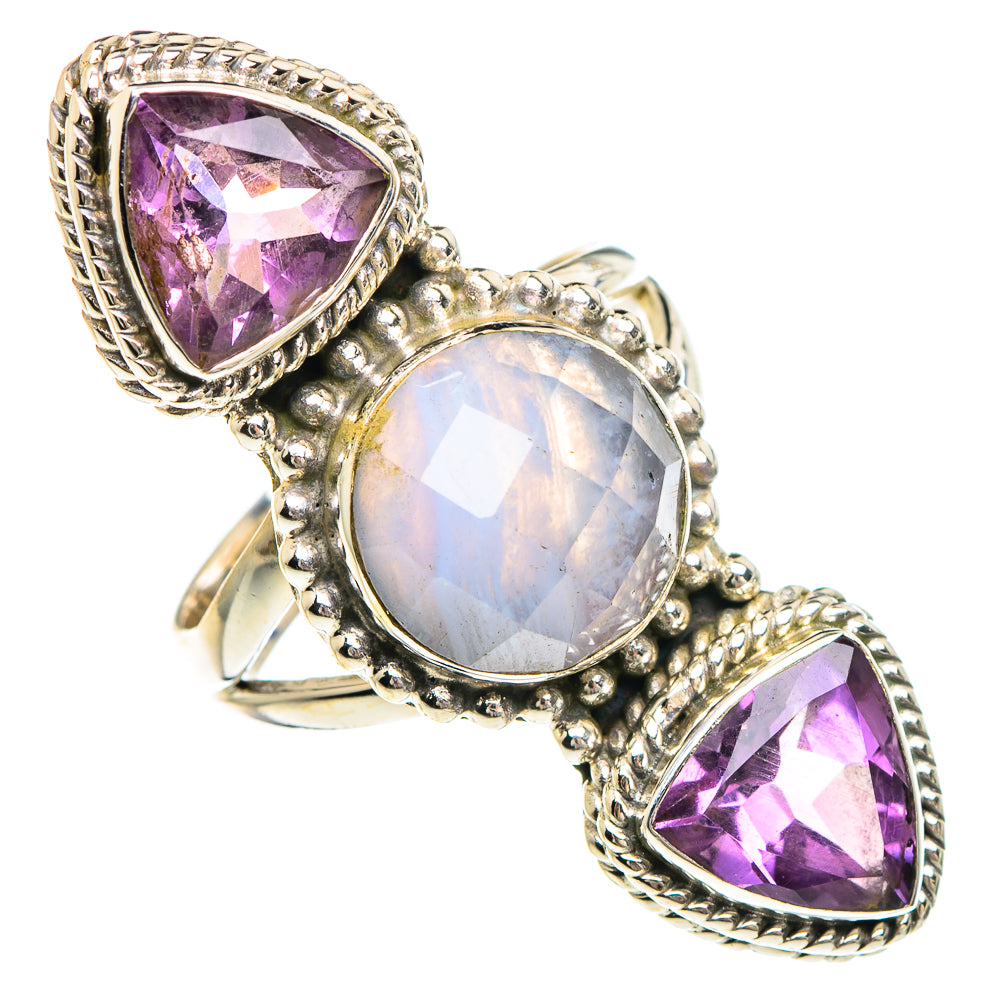 Blue Lace Agate Rings handcrafted by Ana Silver Co - RING89974