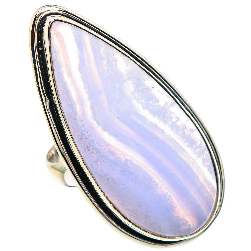 Blue Lace Agate Rings handcrafted by Ana Silver Co - RING89979