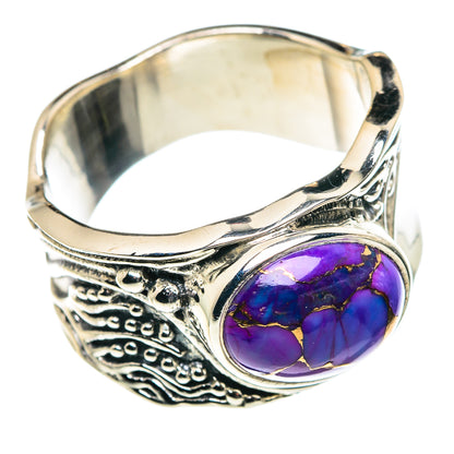 Purple Copper Composite Turquoise Rings handcrafted by Ana Silver Co - RING90014