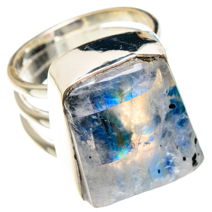 Rainbow Moonstone Rings handcrafted by Ana Silver Co - RING90019