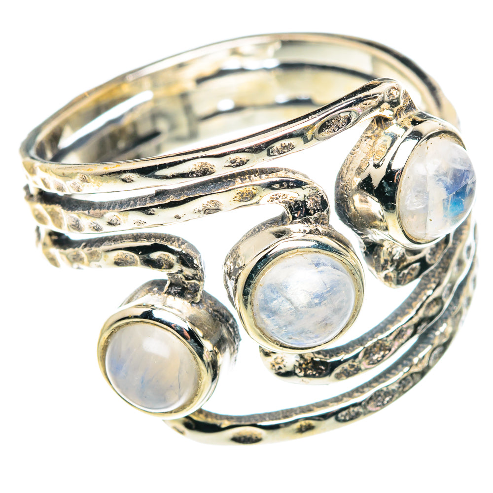 Rainbow Moonstone Rings handcrafted by Ana Silver Co - RING90020