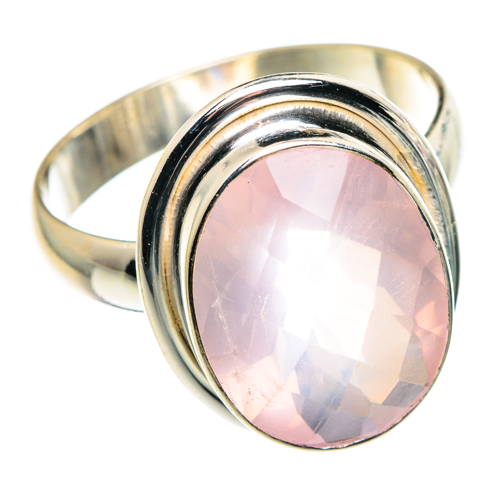 Rose Quartz Rings handcrafted by Ana Silver Co - RING90048