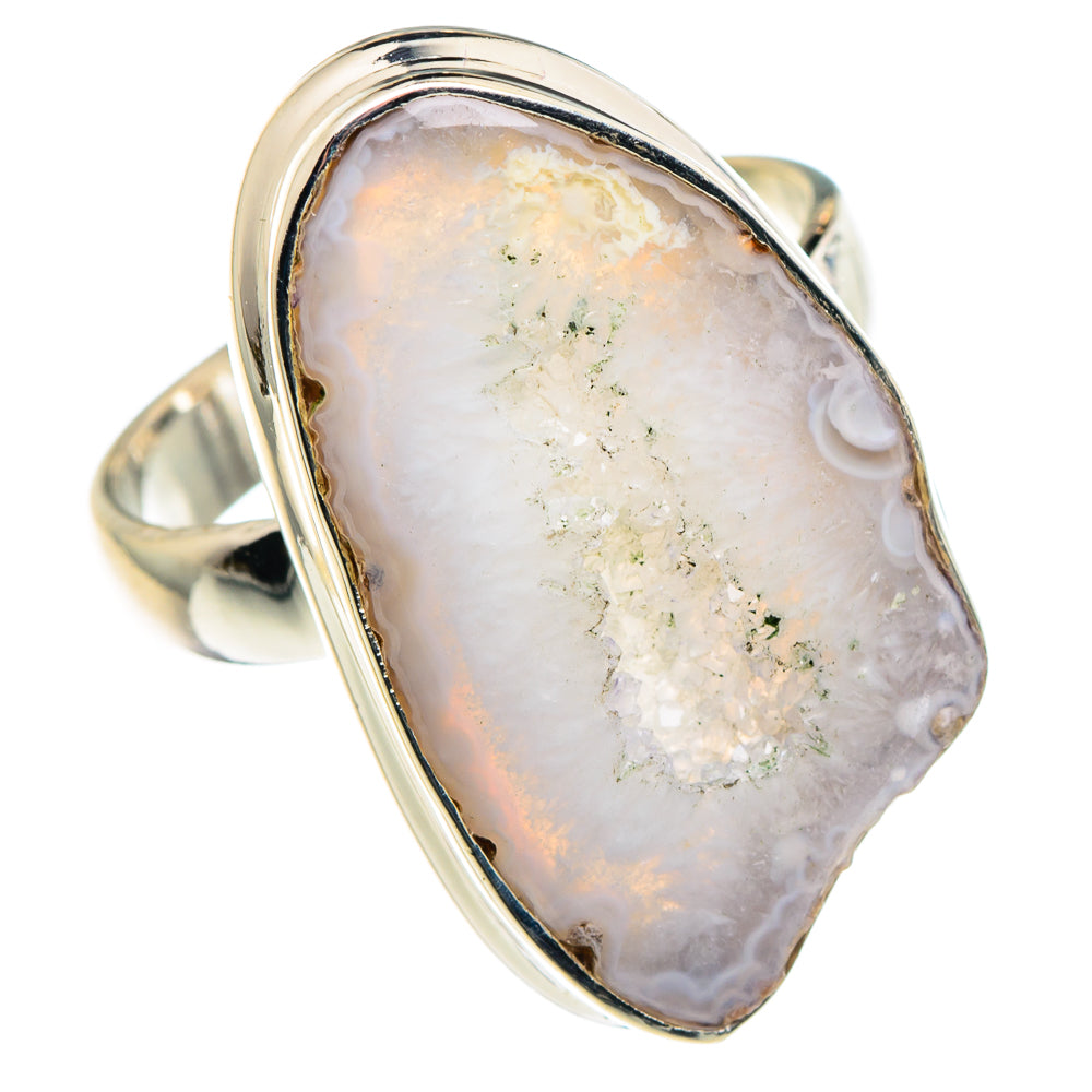 White Geode Slice Rings handcrafted by Ana Silver Co - RING90058 - Photo 2
