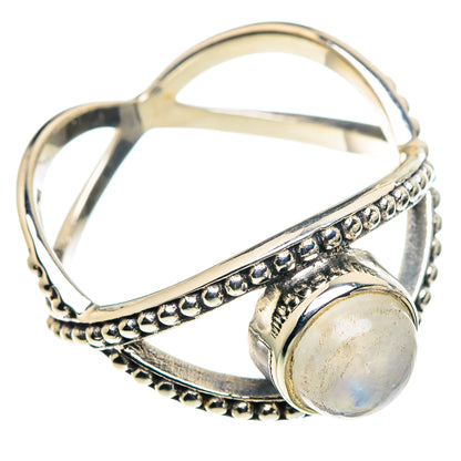 Rainbow Moonstone Rings handcrafted by Ana Silver Co - RING90059