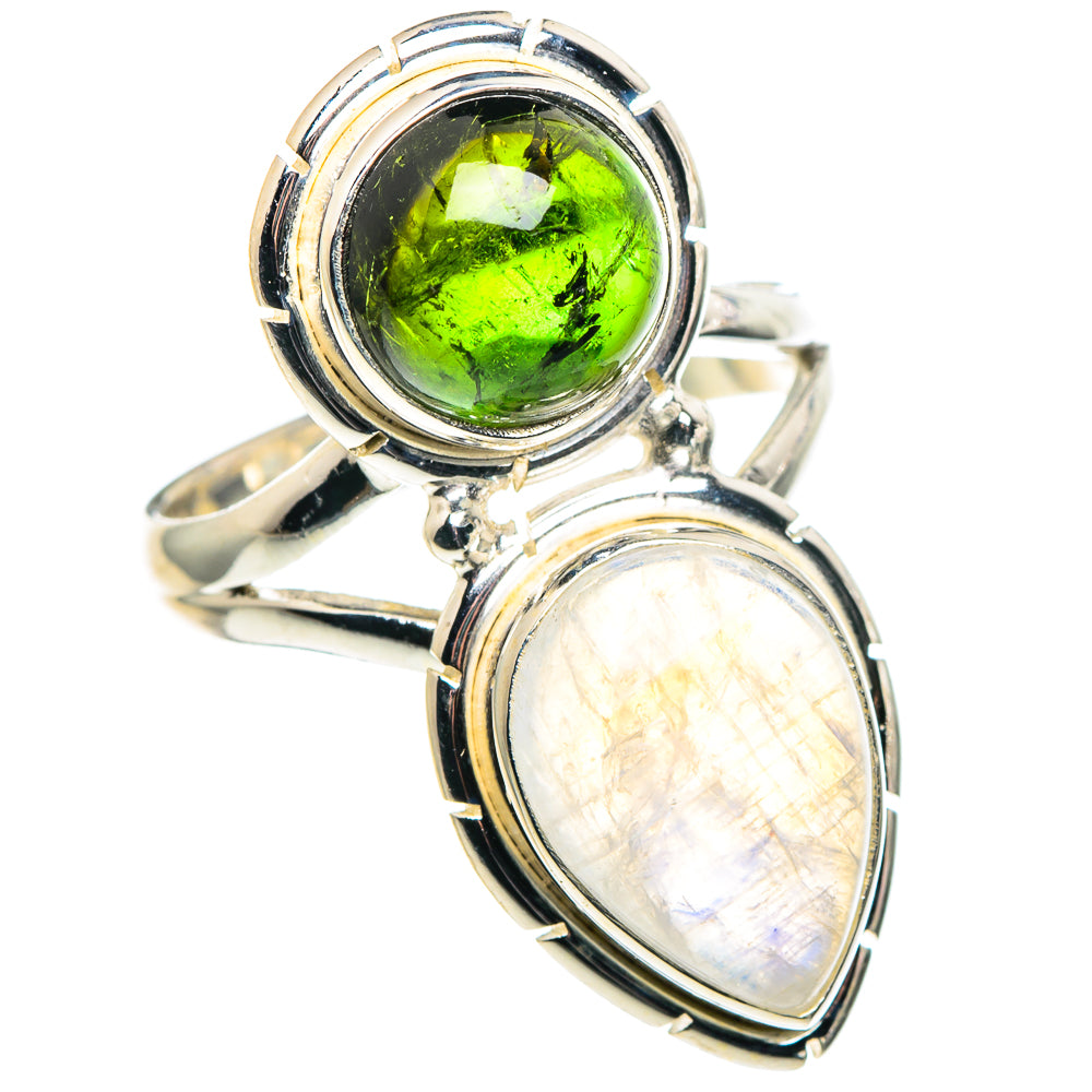 Rainbow Moonstone Rings handcrafted by Ana Silver Co - RING90078