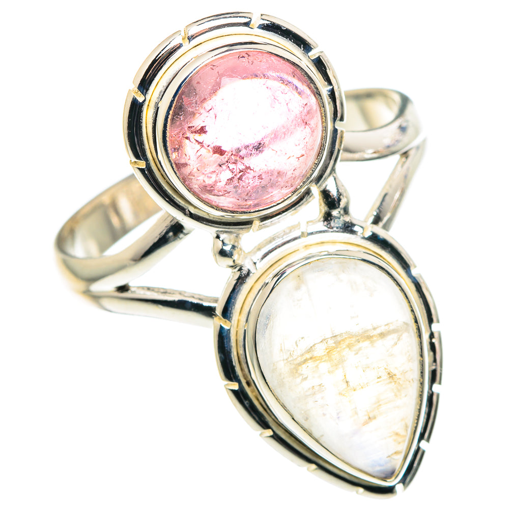 Rainbow Moonstone Rings handcrafted by Ana Silver Co - RING90089