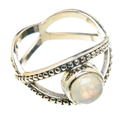Rainbow Moonstone Rings handcrafted by Ana Silver Co - RING90095