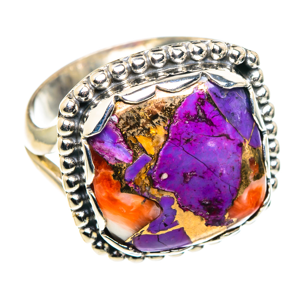 Purple Copper Composite Turquoise Rings handcrafted by Ana Silver Co - RING90123