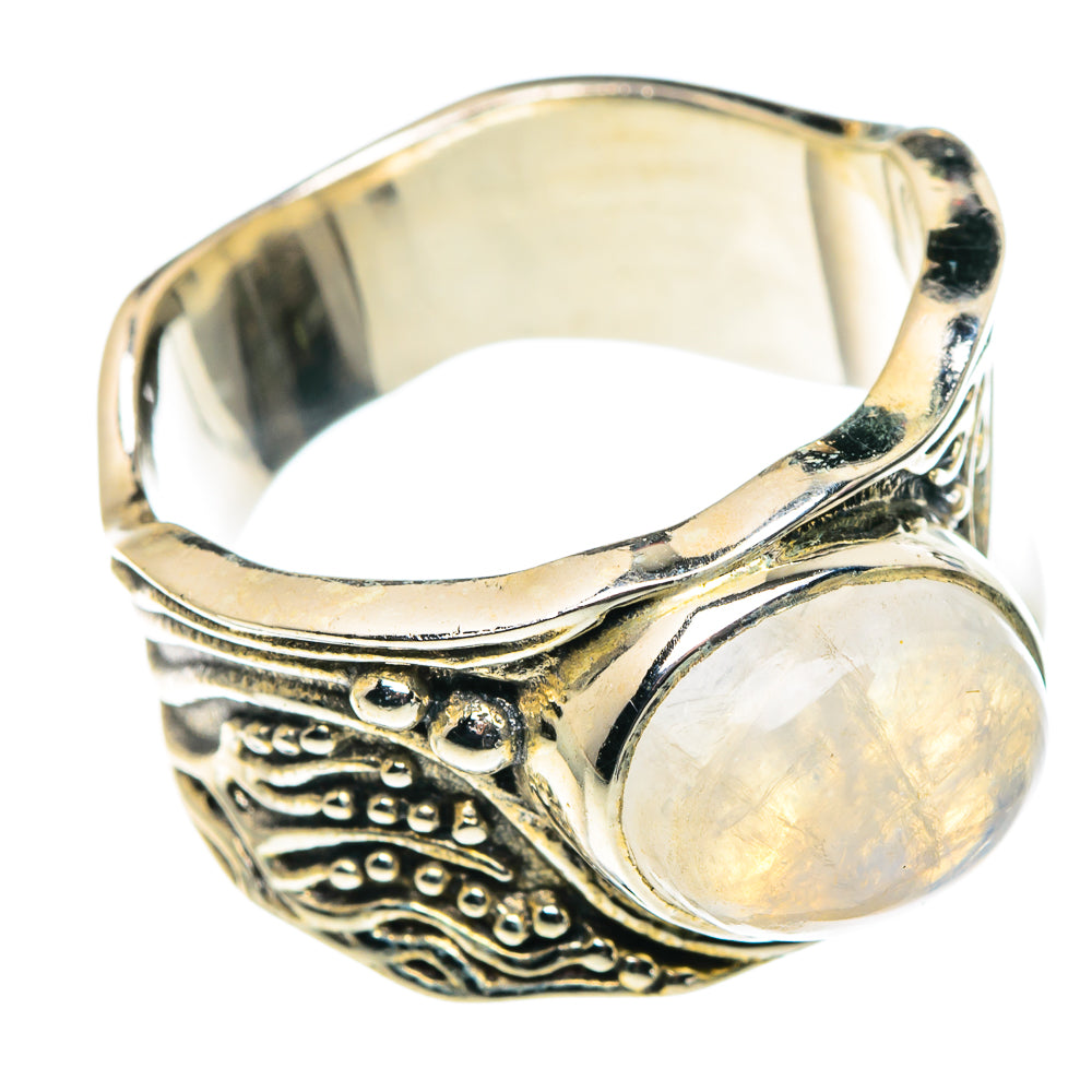 Rainbow Moonstone Rings handcrafted by Ana Silver Co - RING90129