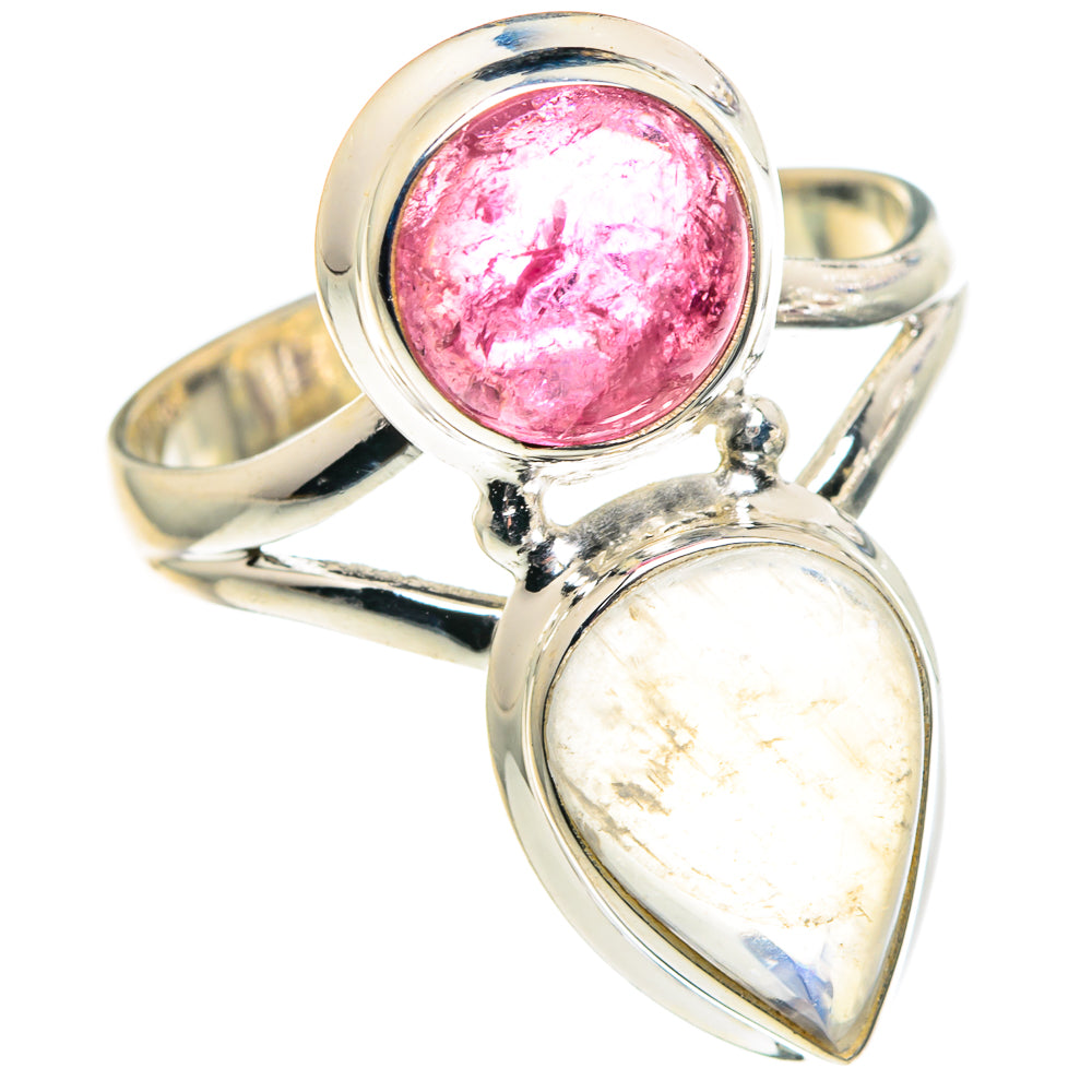 Rainbow Moonstone Rings handcrafted by Ana Silver Co - RING90153