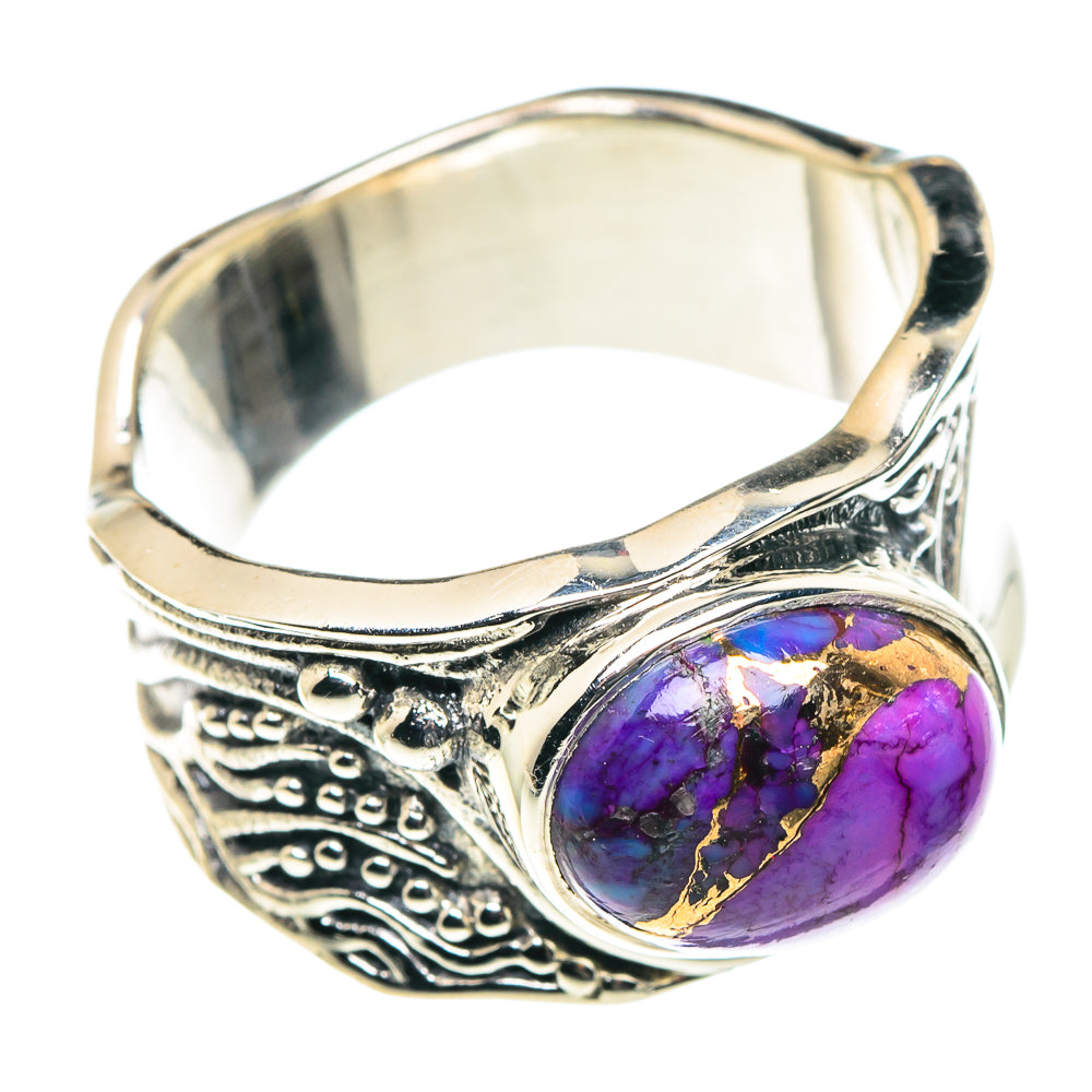 Purple Copper Composite Turquoise Rings handcrafted by Ana Silver Co - RING90154