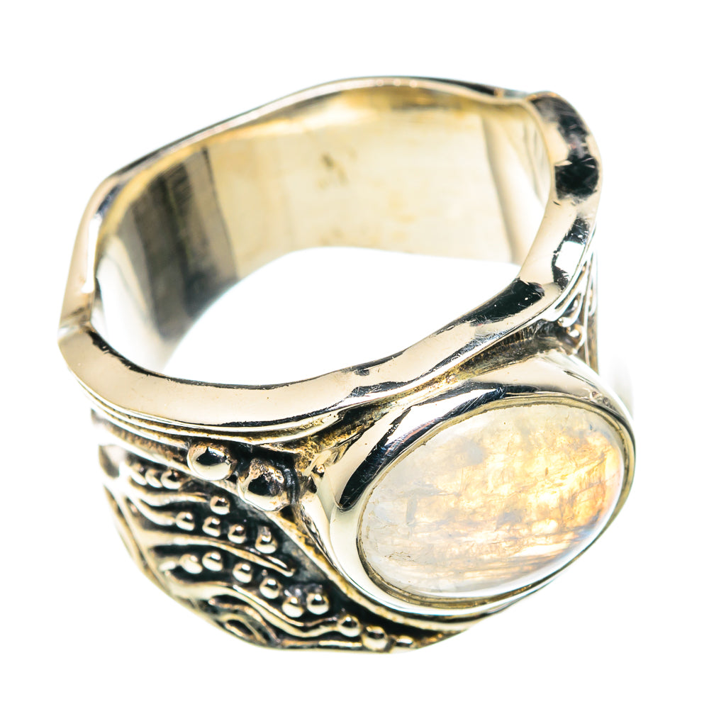 Rainbow Moonstone Rings handcrafted by Ana Silver Co - RING90191 - Photo 2