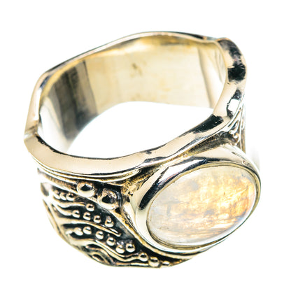Rainbow Moonstone Rings handcrafted by Ana Silver Co - RING90191 - Photo 2
