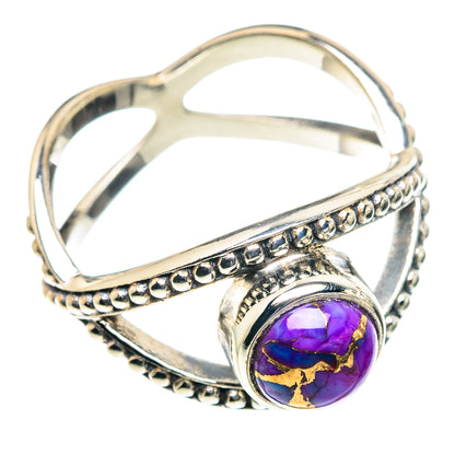 Purple Copper Composite Turquoise Rings handcrafted by Ana Silver Co - RING90219
