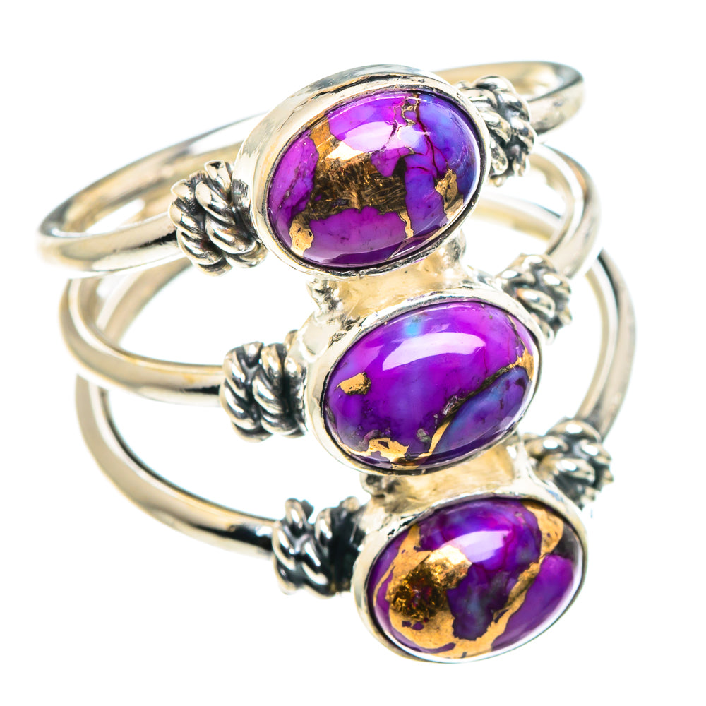 Purple Copper Composite Turquoise Rings handcrafted by Ana Silver Co - RING90222