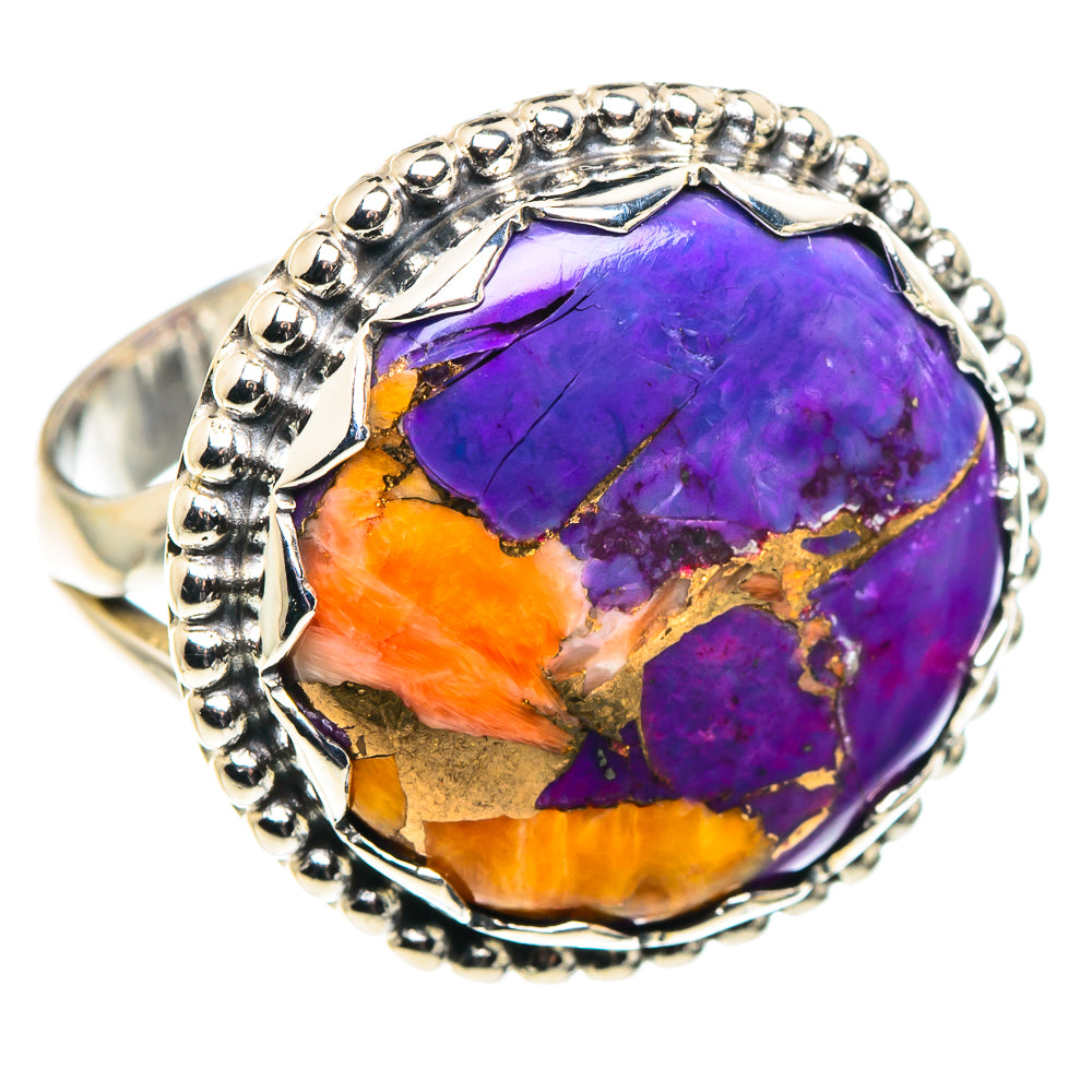 Purple Copper Composite Turquoise Rings handcrafted by Ana Silver Co - RING90223
