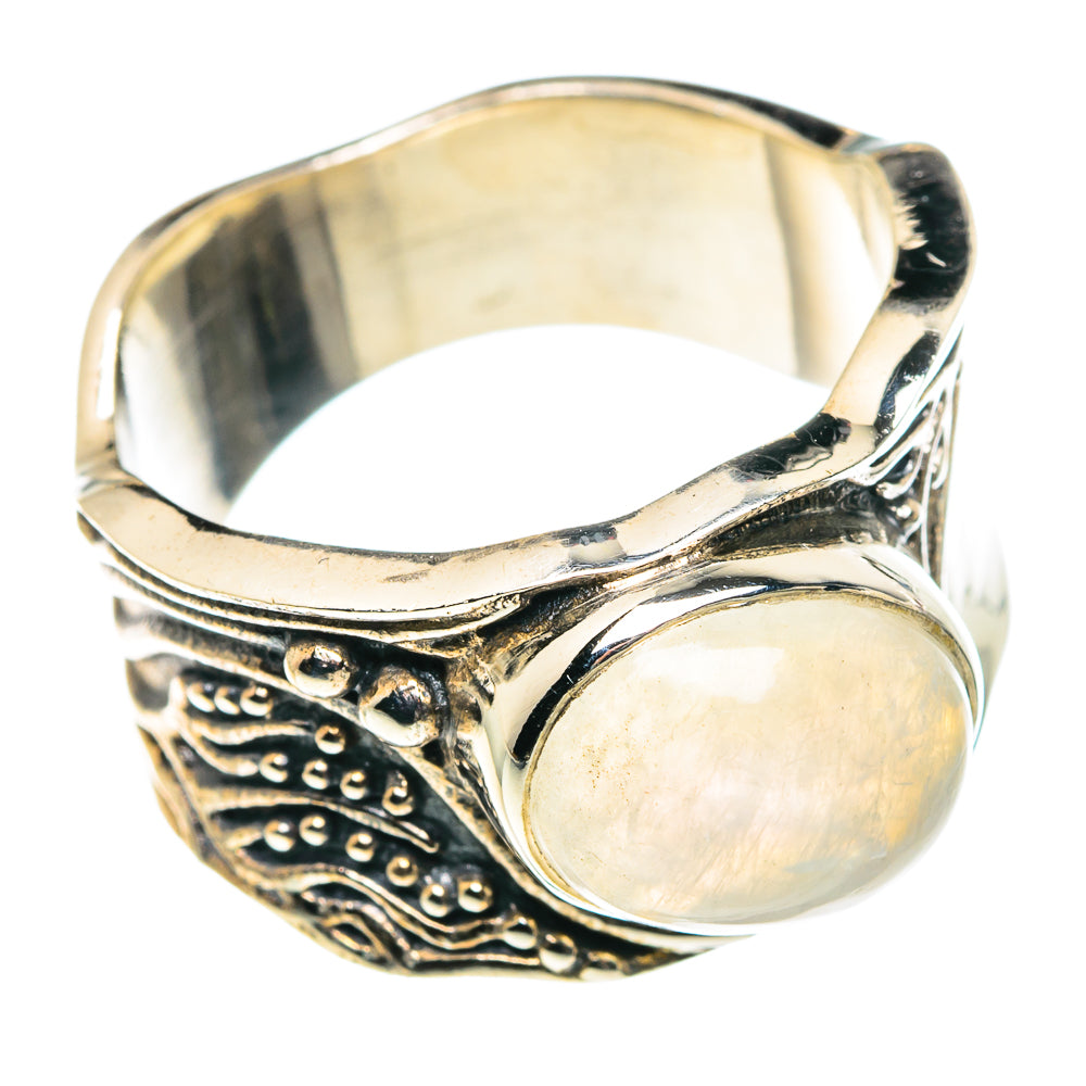 Rainbow Moonstone Rings handcrafted by Ana Silver Co - RING90226